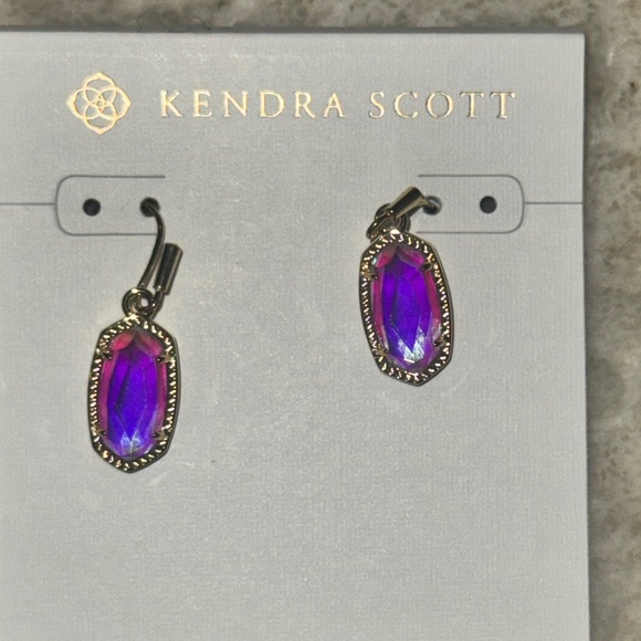 Kendra Scott Lee Gold Drop Earrings in Dichroic Glass - Picture 7 of 8